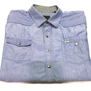 7 Diamonds men's long sleeve snap button shirt size large